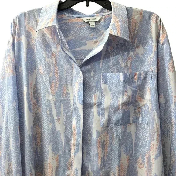 Nine West Drapey Button-Down Tunic Shirt Size XL #162 - Picture 4 of 10